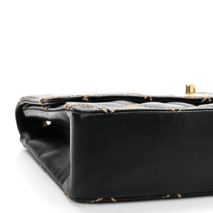 Chanel Calfskin Diamond Stitch Surpique Flap Black 9 of 10