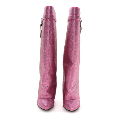 Givenchy Suede Strass Shark Lock Pant Boots 37.5 2 of 8