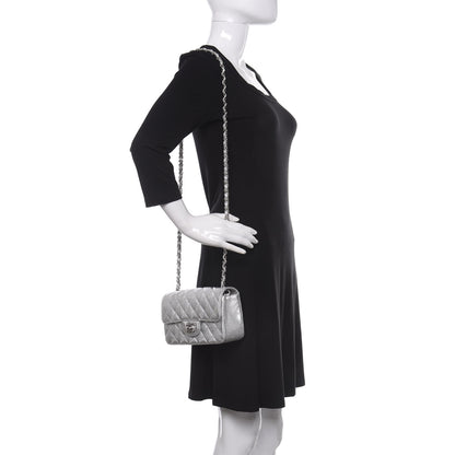 Chanel Metallic Lambskin Quilted Mini Rectangular Flap Silver 2 of 10
