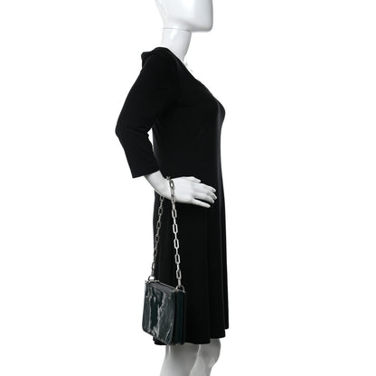 Burberry Patent Calfskin Penhurst Chain Triple Zip Shoulder Bag Green 2 of 10