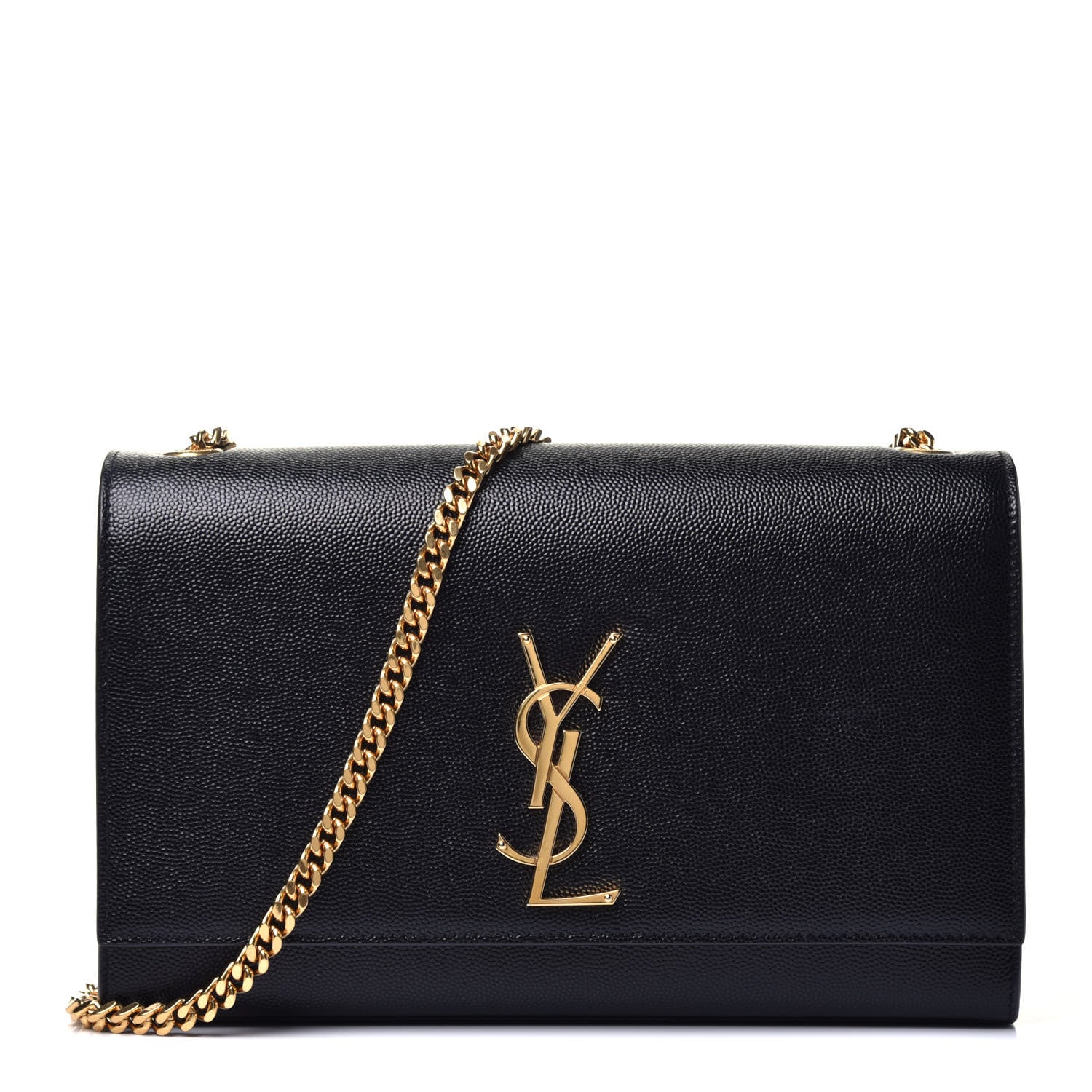 Saint Laurent Grain De Poudre Medium Classic Monogram Kate Satchel Black 1 of 9
