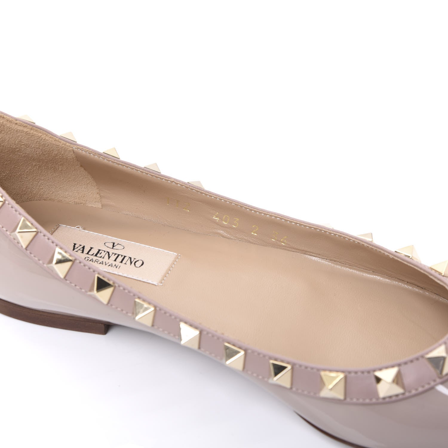 Valentino Garavani Patent Rockstud Ballerina Flats 36 Poudre 8 of 9