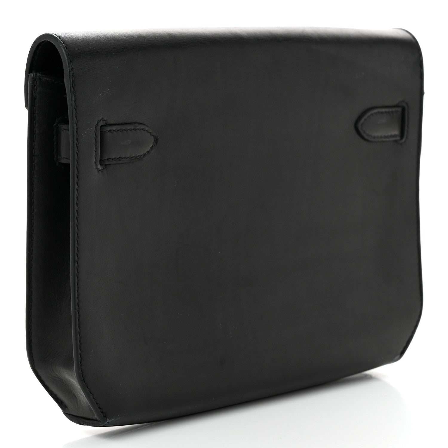 Hermes Taurillon Novillo Kelly Depeches 25 Pouch Black 3 of 10