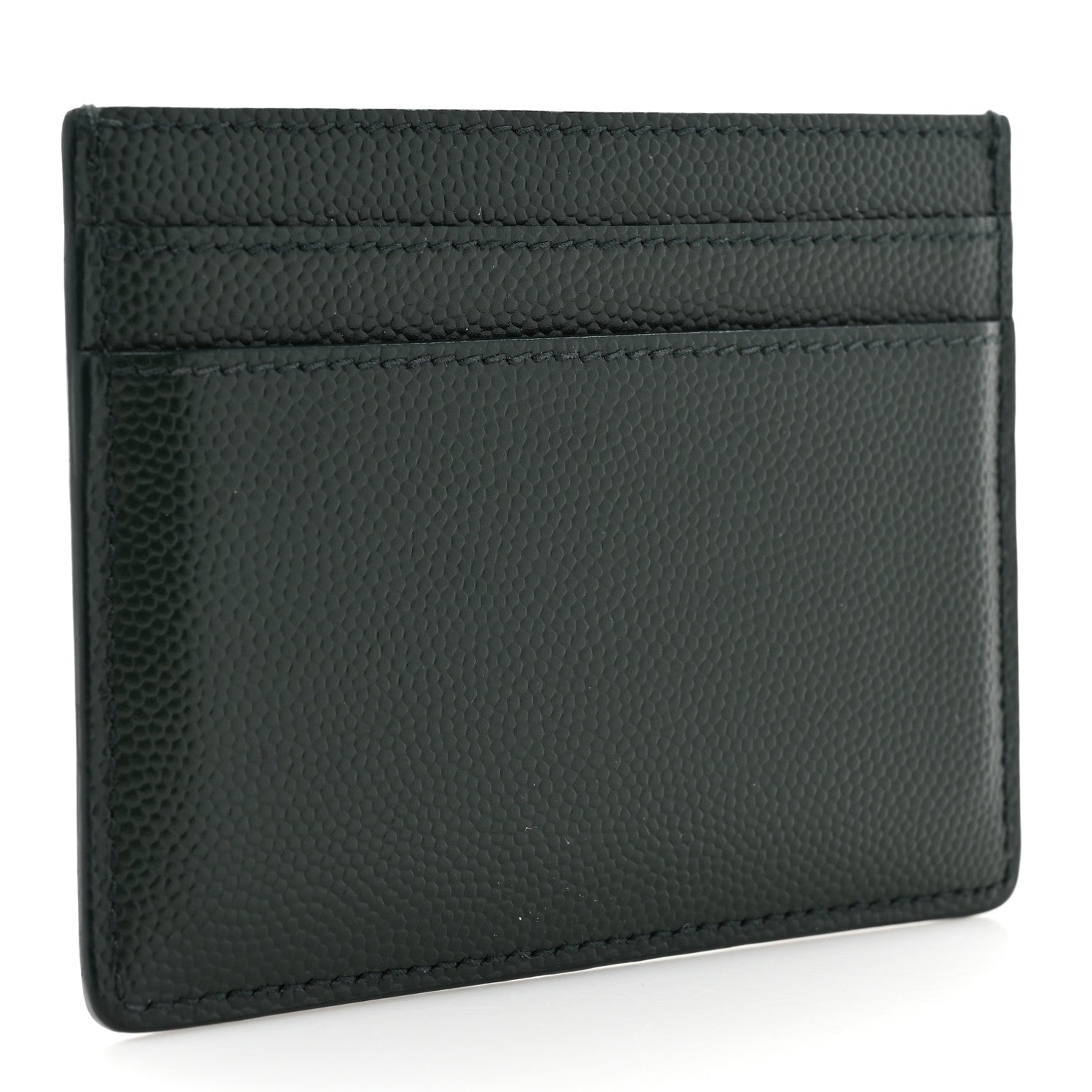 Saint Laurent Grain De Poudre Card Case New Vert Fonce 3 of 10