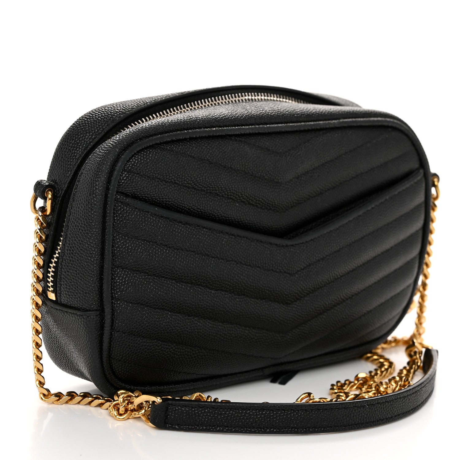 Saint Laurent Grain De Poudre Matelasse Monogram Mini Lou Camera Bag Black 3 of 11