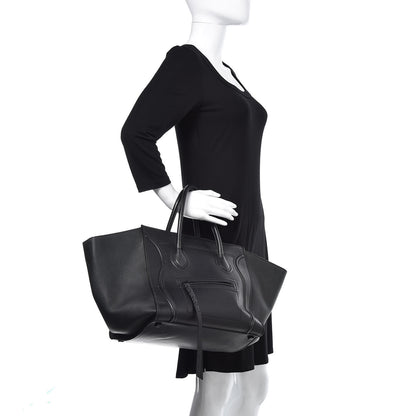 Celine Supple Calfskin Medium Phantom Luggage Black 2 of 9
