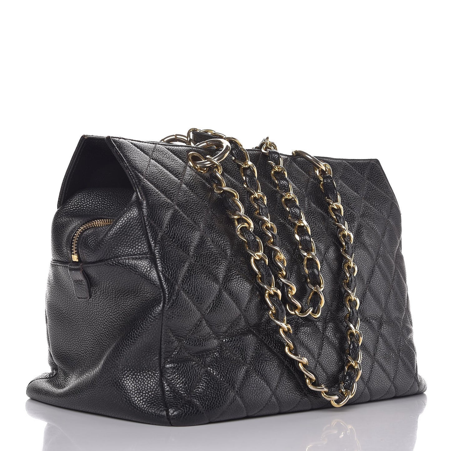 Caviar Quilted Grand Timeless Tote GTT Black