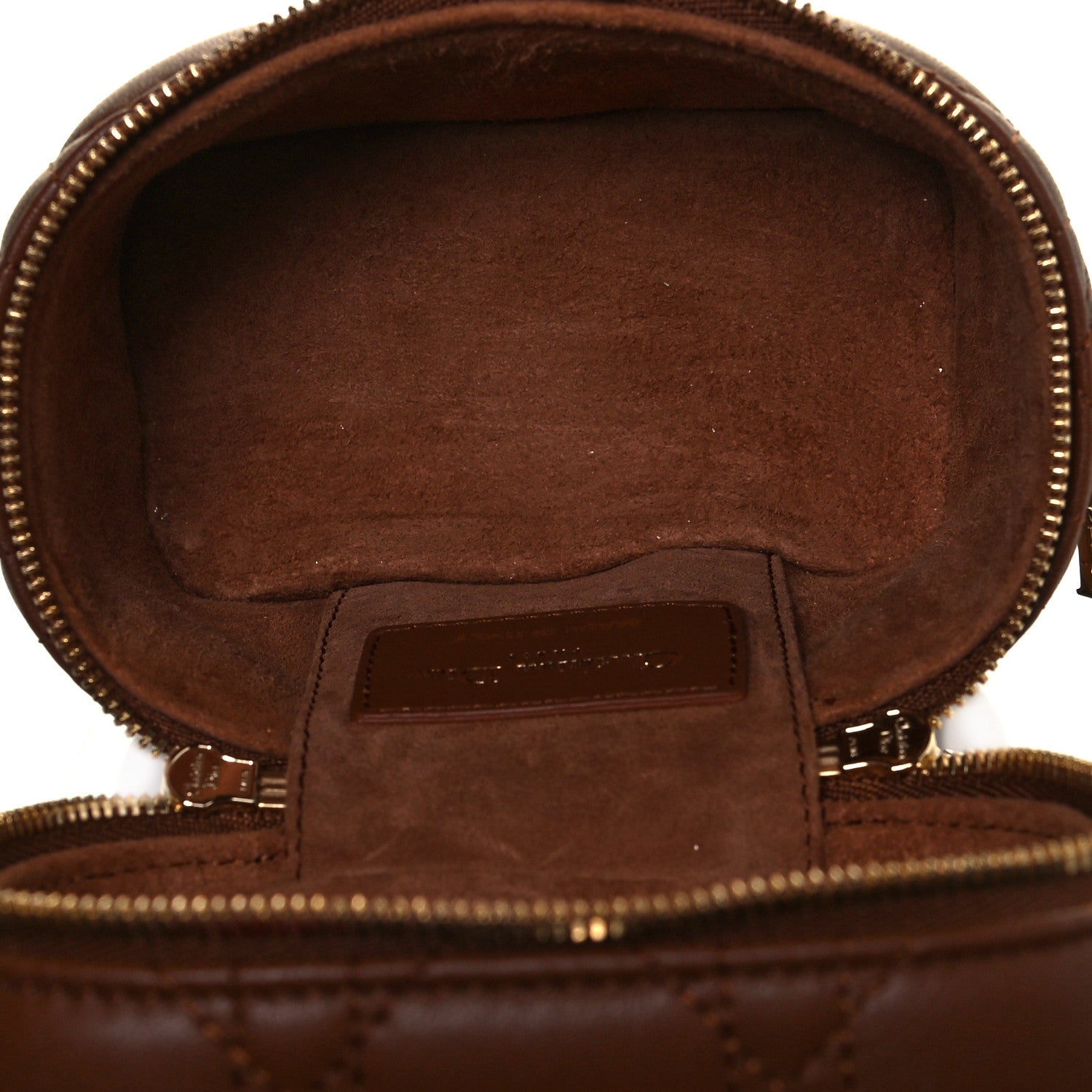 Christian Dior Lambskin Cannage Micro Lady Dior Vanity Case Cognac 4 of 12