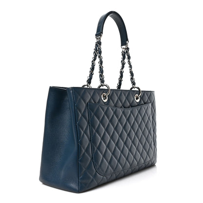 Chanel Caviar Quilted XL Grand Shopping Tote GST Dark Blue 3 of 9