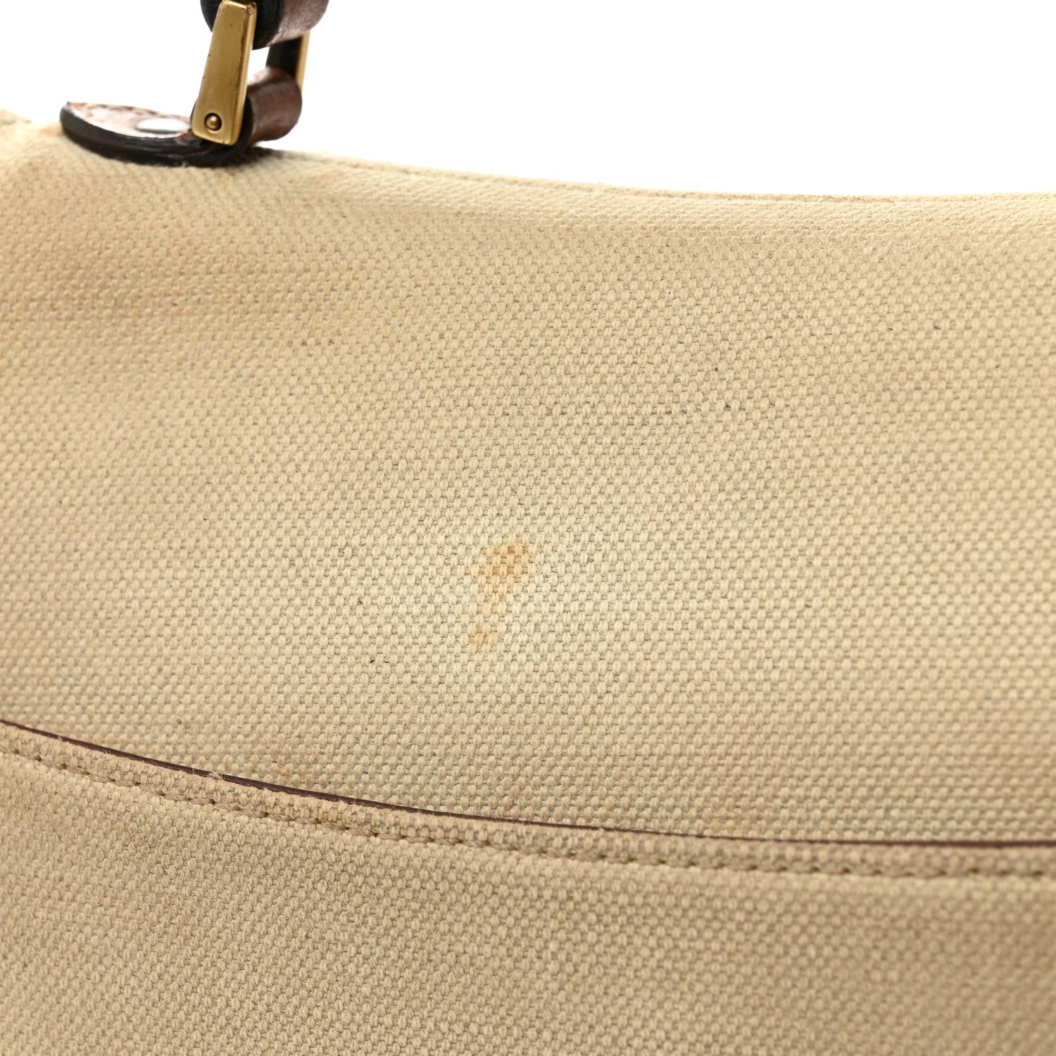 Christian Dior Canvas Calfskin Saddle Bowler Natural Brown 16 of 17