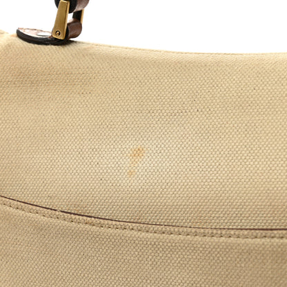 Christian Dior Canvas Calfskin Saddle Bowler Natural Brown 16 of 17