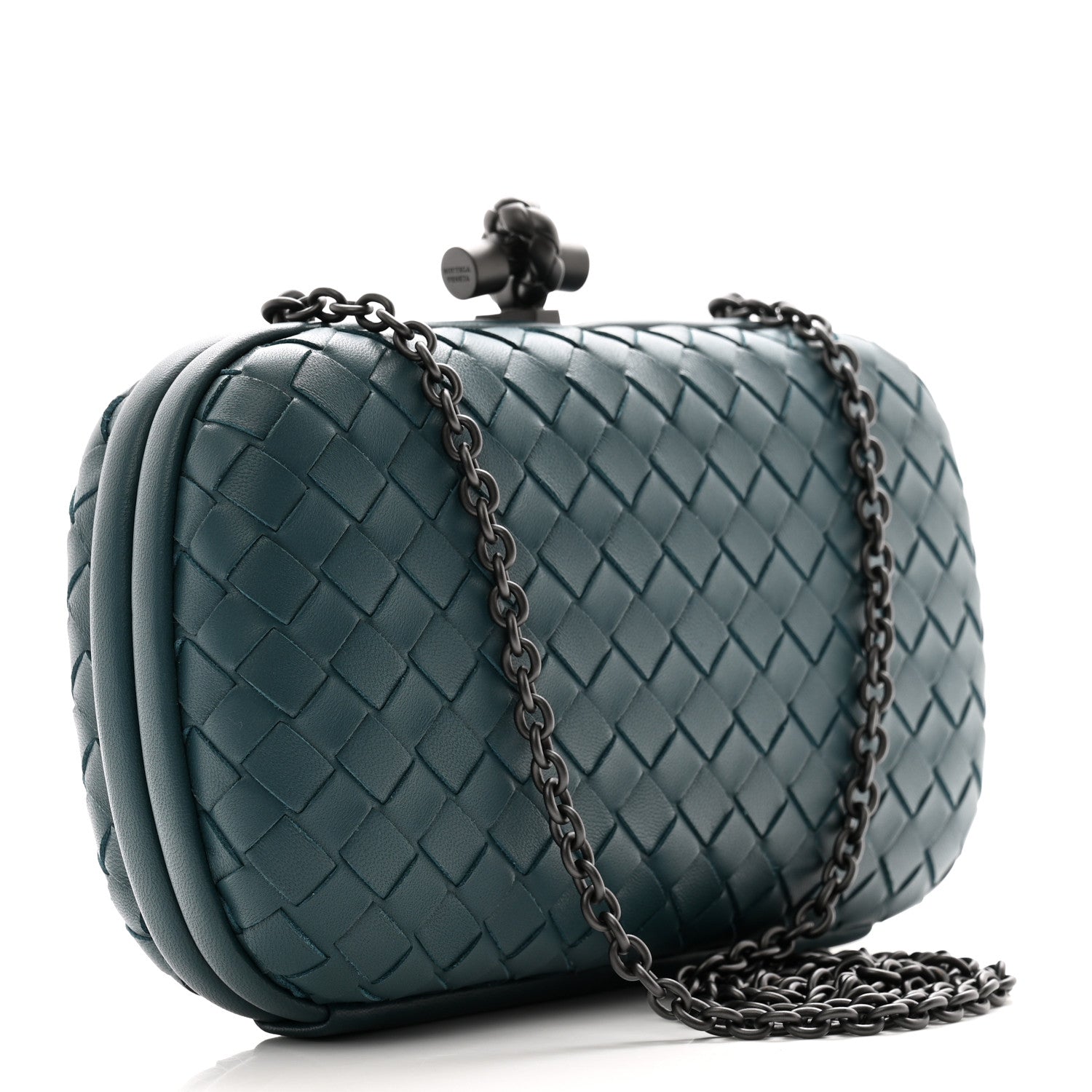 Bottega Veneta Nappa Intrecciato Chain Knot Clutch Mallard 3 of 9