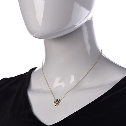 Tiffany 18K Yellow Gold Diamond Small Paloma Picasso Loving Heart Pendant Necklace 2 of 6