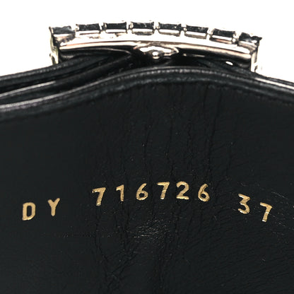 Saint Laurent Goatskin Crystal Buckle Claude 90 Ankle Booties 37 Black 6 of 9