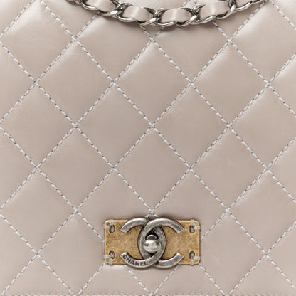 Chanel Glazed Calfskin Quilted Medium Day Trip Flap Grey 9 of 11
