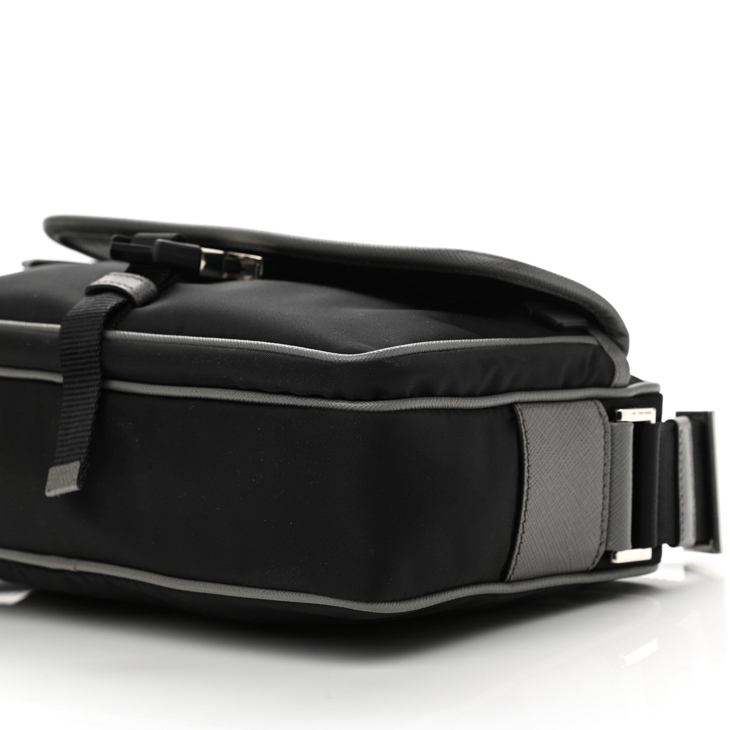 Prada Tessuto Nylon Saffiano Messenger Bag Black Royal Marmo 10 of 10