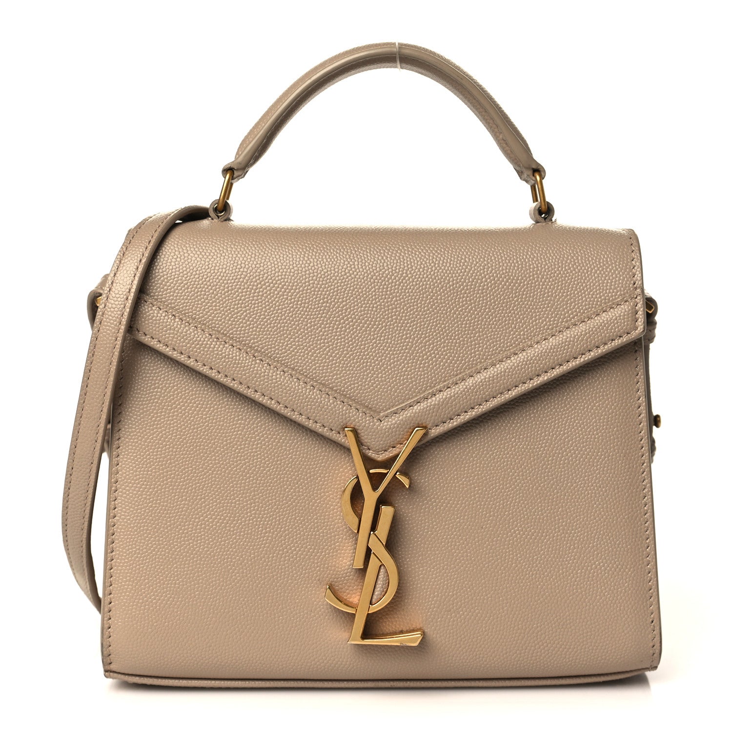 Saint Laurent Grain de Poudre Mini Classic Monogram Cassandra Top Handle Beige 1 of 9