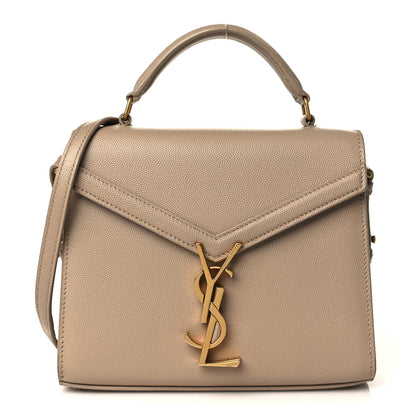 Saint Laurent Grain de Poudre Mini Classic Monogram Cassandra Top Handle Beige 1 of 9
