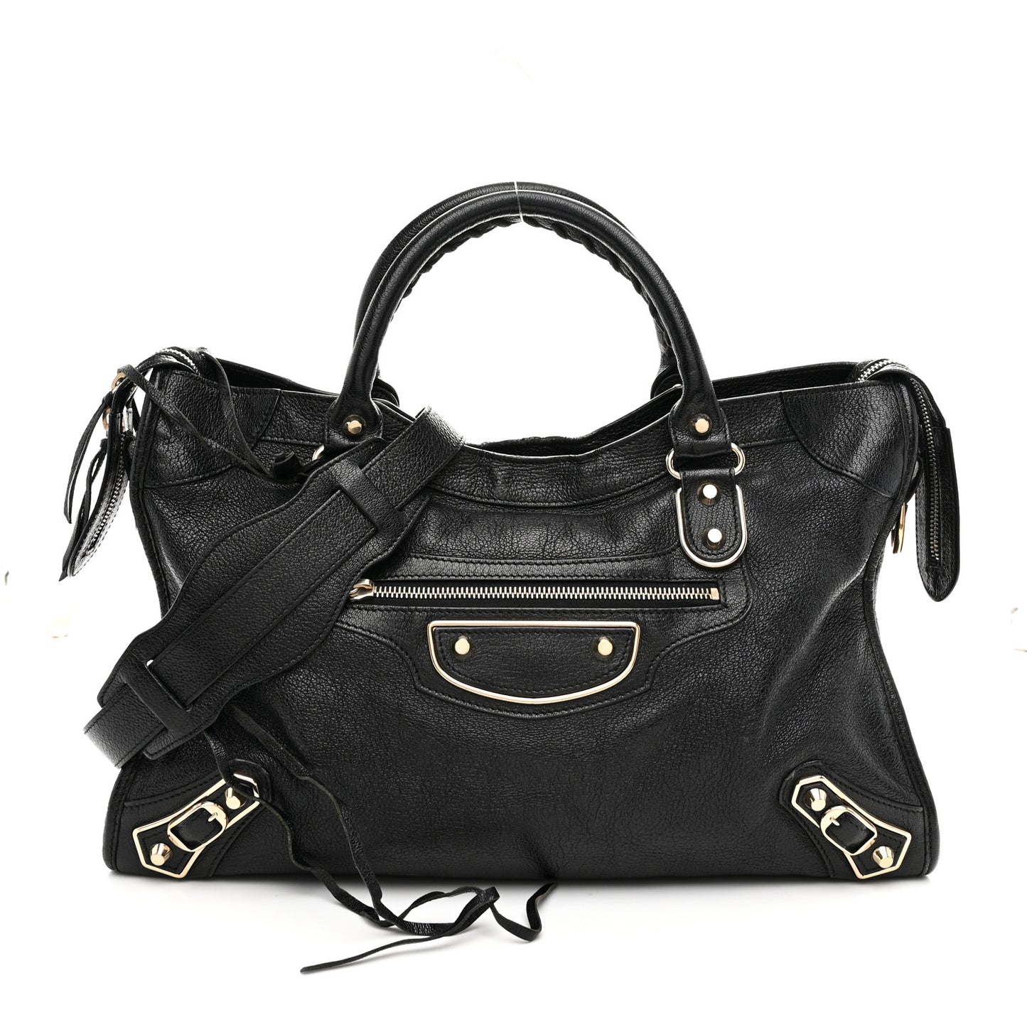 Chevre Gold Metallic Edge Hardware City Black