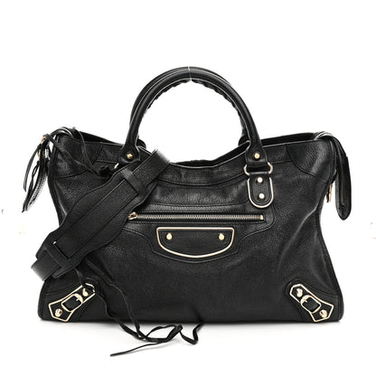 Balenciaga Chevre Gold Metallic Edge Hardware City Black 1 of 11