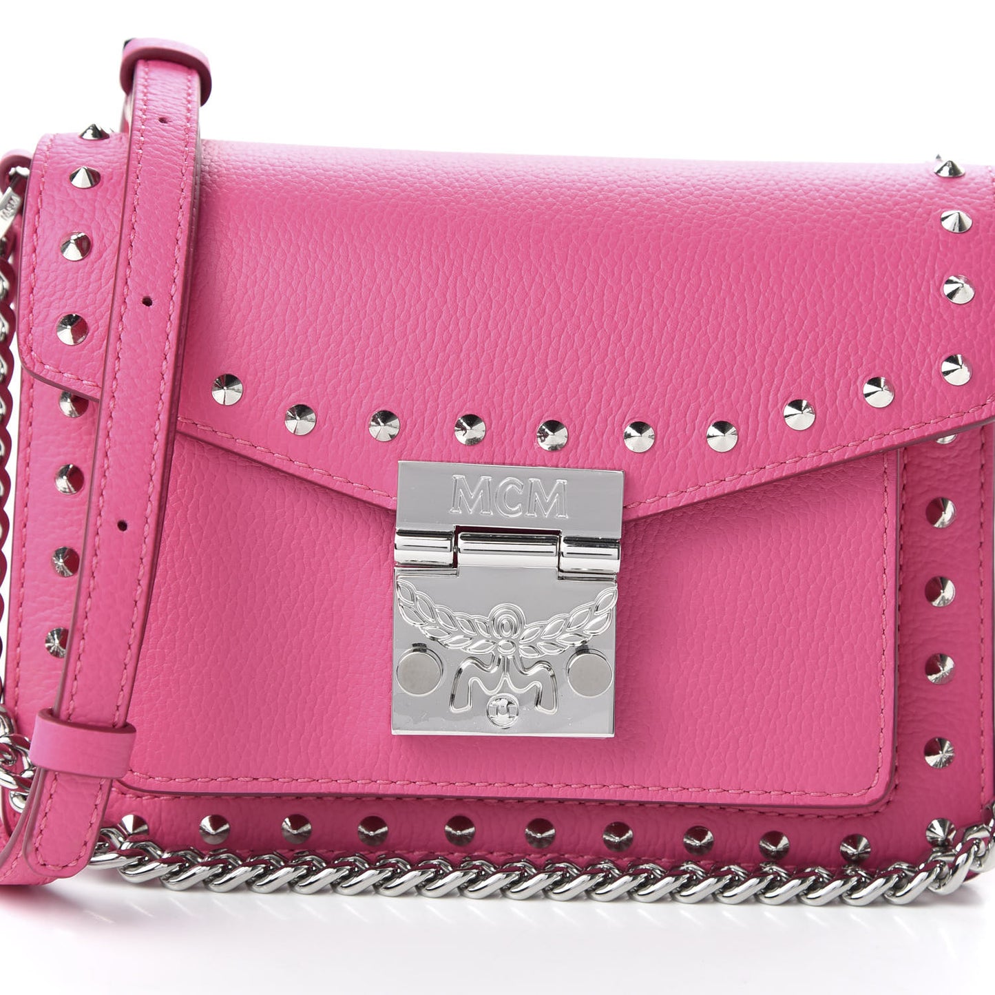 Calfskin Studded Mini Patricia Crossbody Bag Sugar Pink