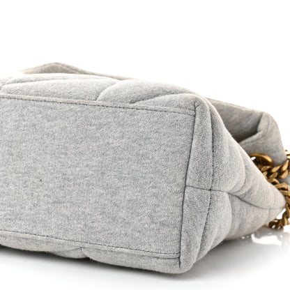 Saint Laurent Jersey Quilted Small Loulou Puffer Monogram Chain Satchel Grey Cloud 9 of 9