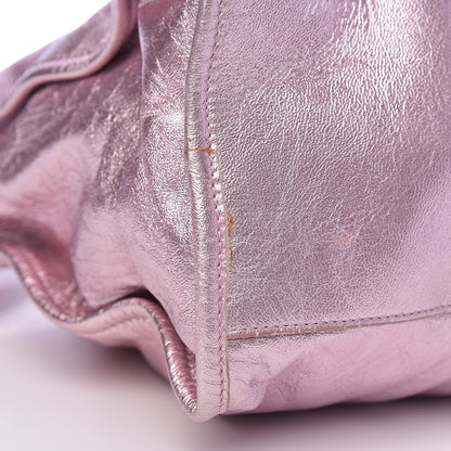 Balenciaga Metallic Agneau Classic Silver Hardware S City Sparkle Pale Rose 9 of 12