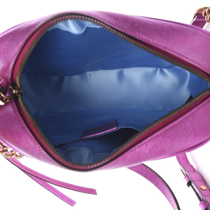 Gucci Laminated Nappa Matelasse Small GG Marmont Chain Shoulder Bag Fuxia Rosso Rosa 6 of 11