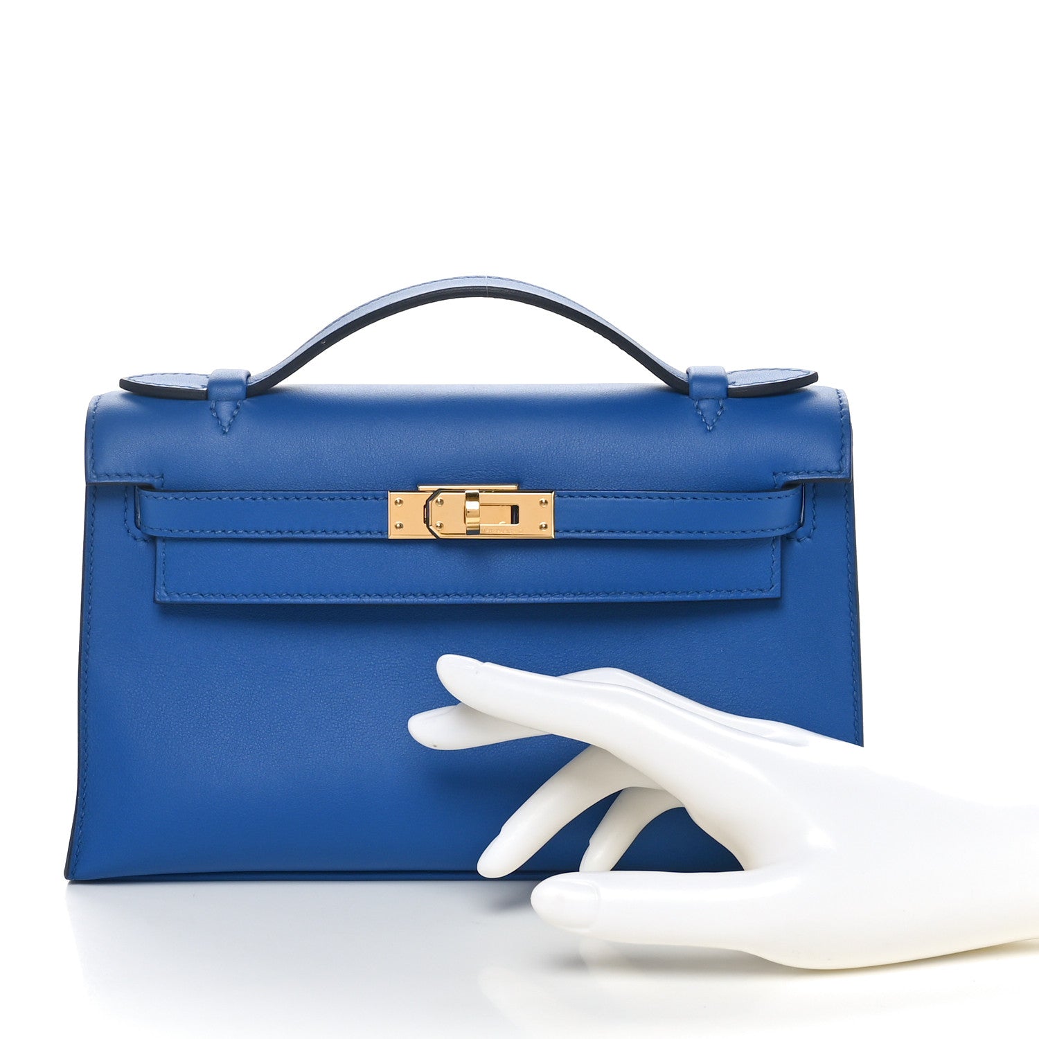 Hermes Swift Kelly Pochette Clutch Bleu Agate 2 of 11