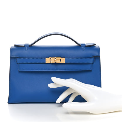 Hermes Swift Kelly Pochette Clutch Bleu Agate 2 of 11