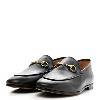 Gucci Calfskin Womens Jordaan Loafers 37.5 Black 3 of 8