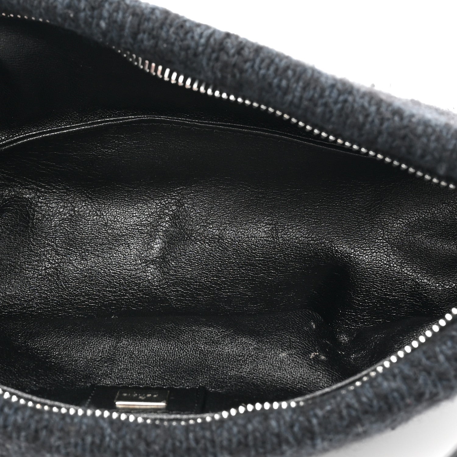 Fendi Wool Pochette Black Blue 5 of 12