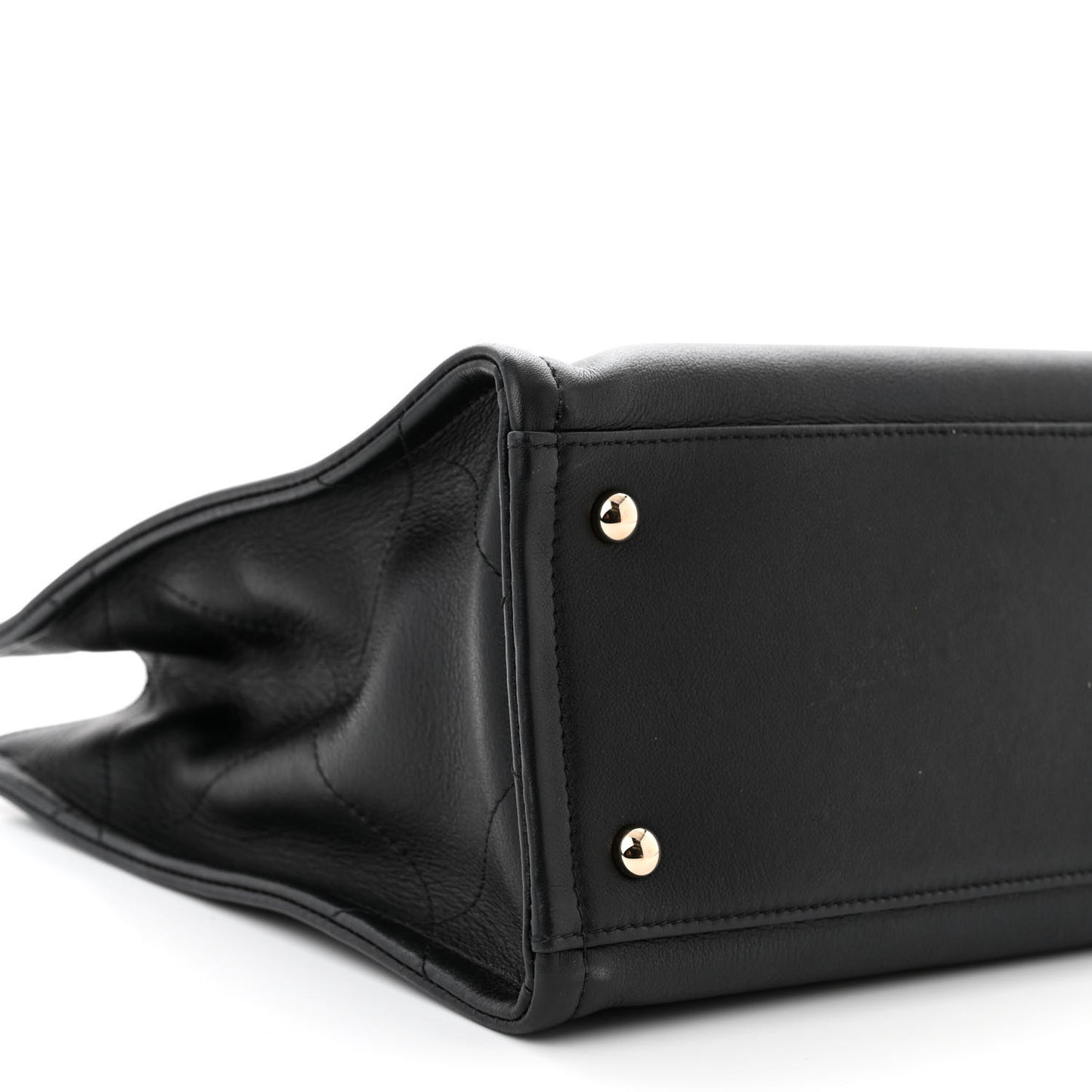 Calfskin CC Zipped Shopping Tote Black