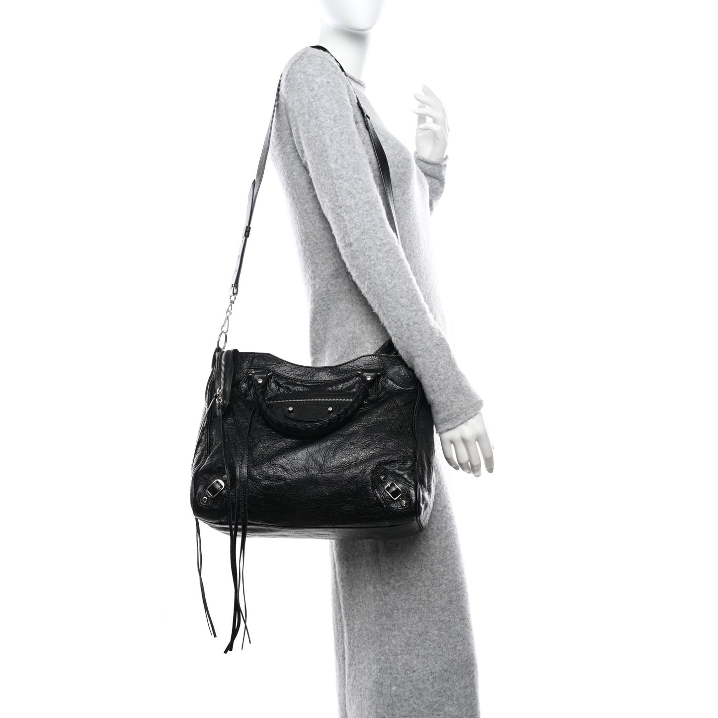 Agneau Classic Silver Hardware Velo Black
