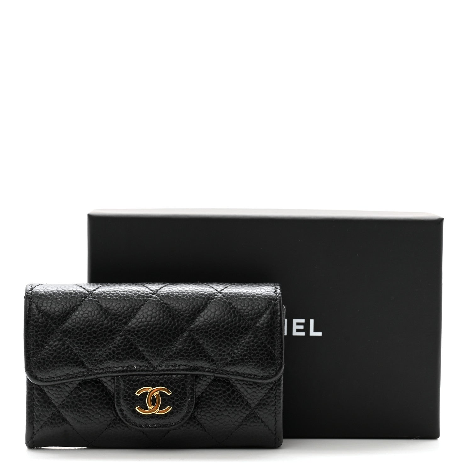 Chanel Caviar Quilted Flap Card Holder Wallet Black 10 of 10