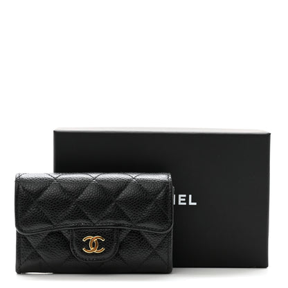 Chanel Caviar Quilted Flap Card Holder Wallet Black 10 of 10
