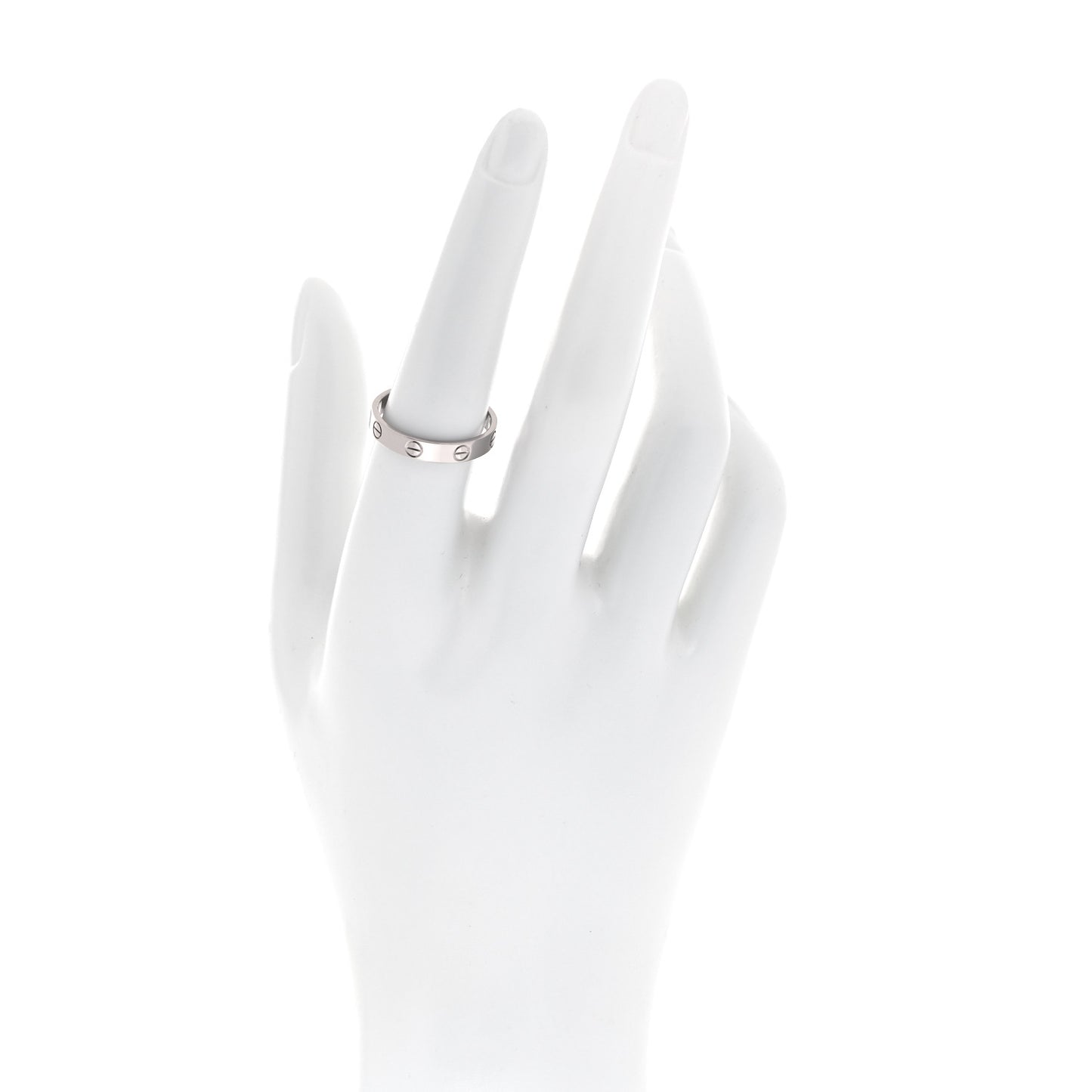 18K White Gold 3.5mm LOVE Wedding Band Ring 56 7.5