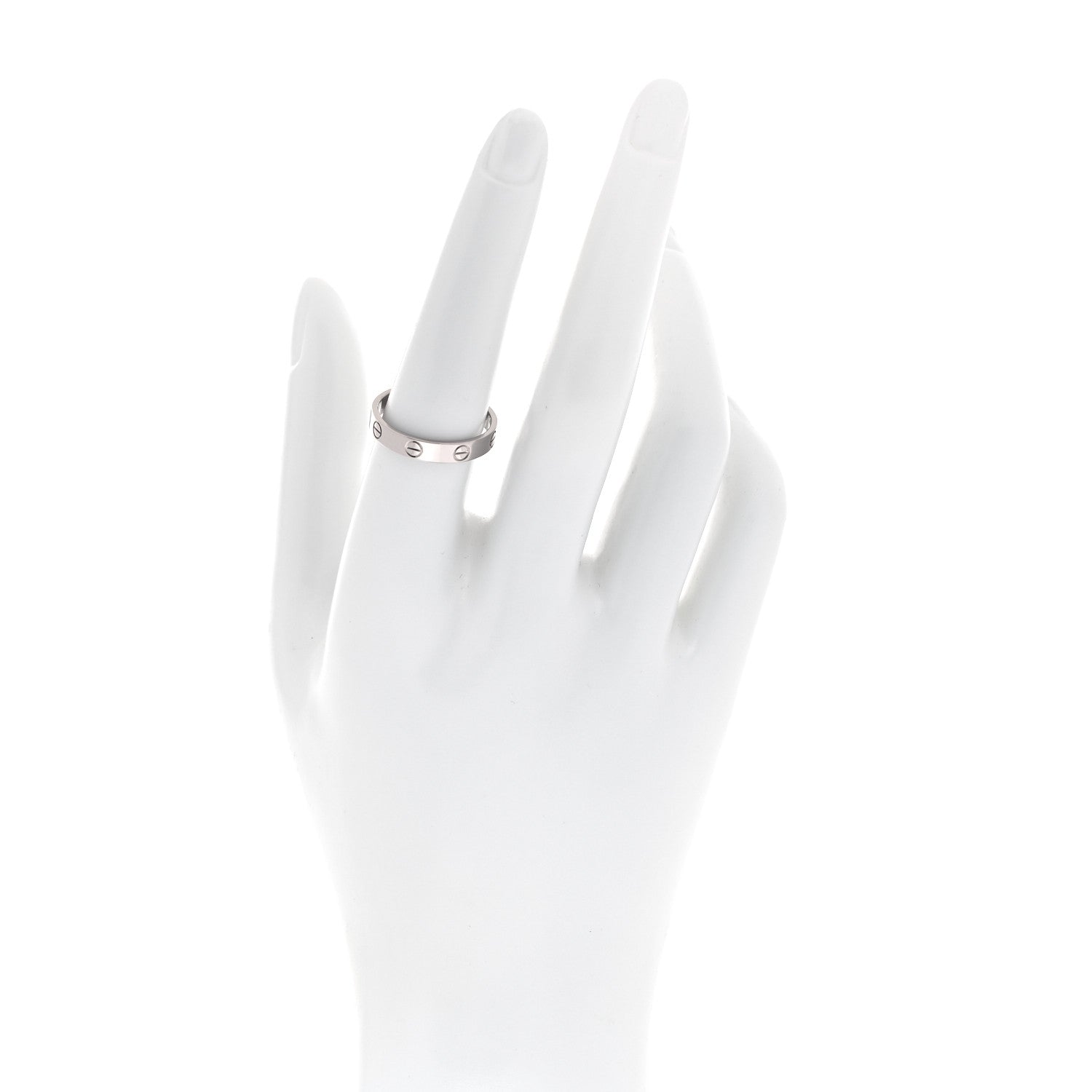 Cartier 18K White Gold 3.5mm LOVE Wedding Band Ring 56 7.5 2 of 4
