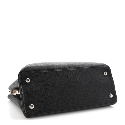 Louis Vuitton Taurillon Snakeskin Capucines MM Black 4 of 9