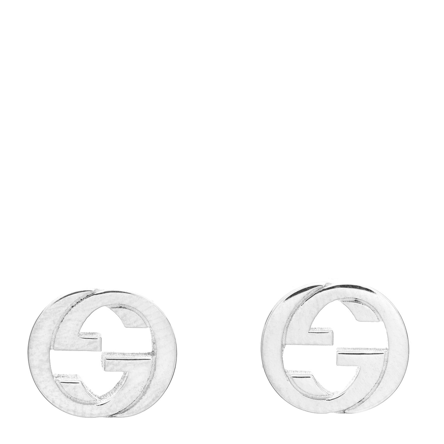 Sterling Silver Interlocking GG Stud Earrings