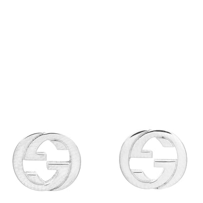 Gucci Sterling Silver Interlocking GG Stud Earrings 1 of 5