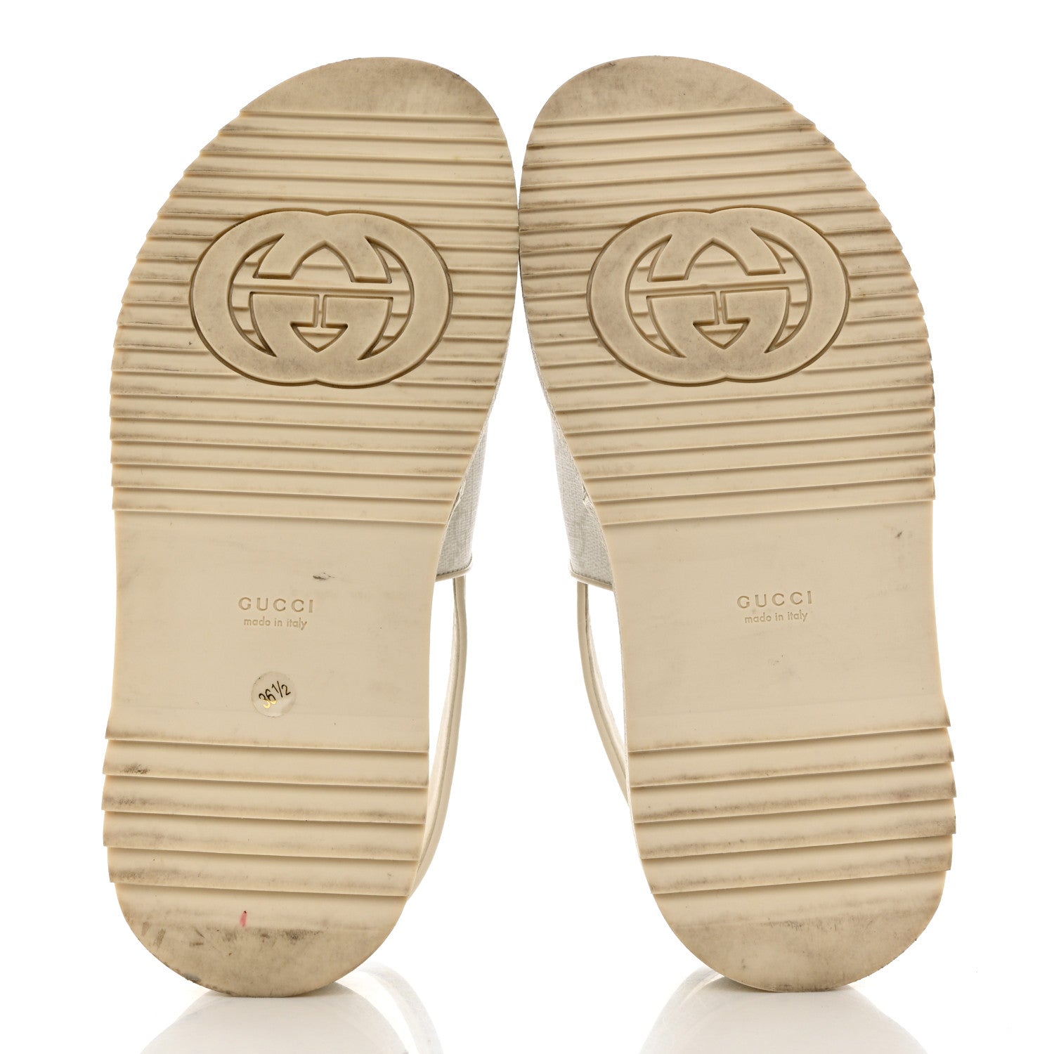 Gucci GG Supreme Monogram Granada Kid Angelina Platform 35mm Slingback Sandals 39 White Mystic White 5 of 12