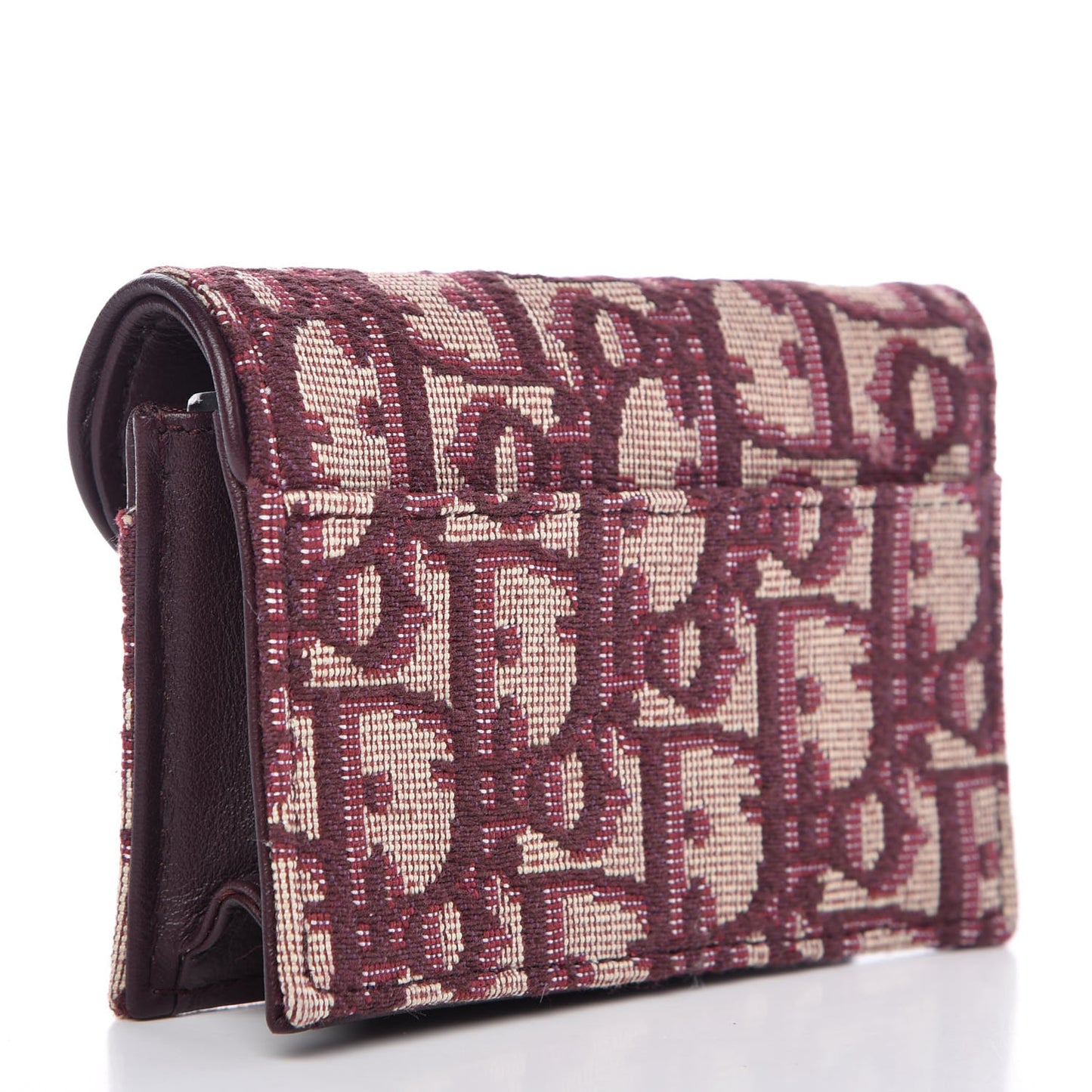 Oblique Saddle Card Holder Bordeaux