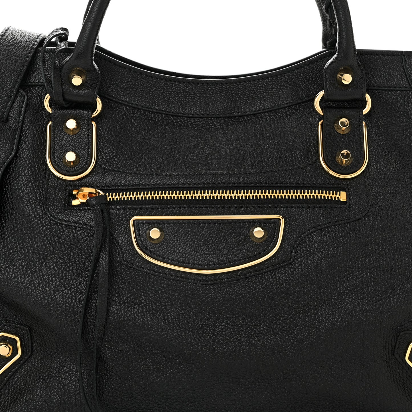 Chevre Gold Metallic Edge Hardware City Black