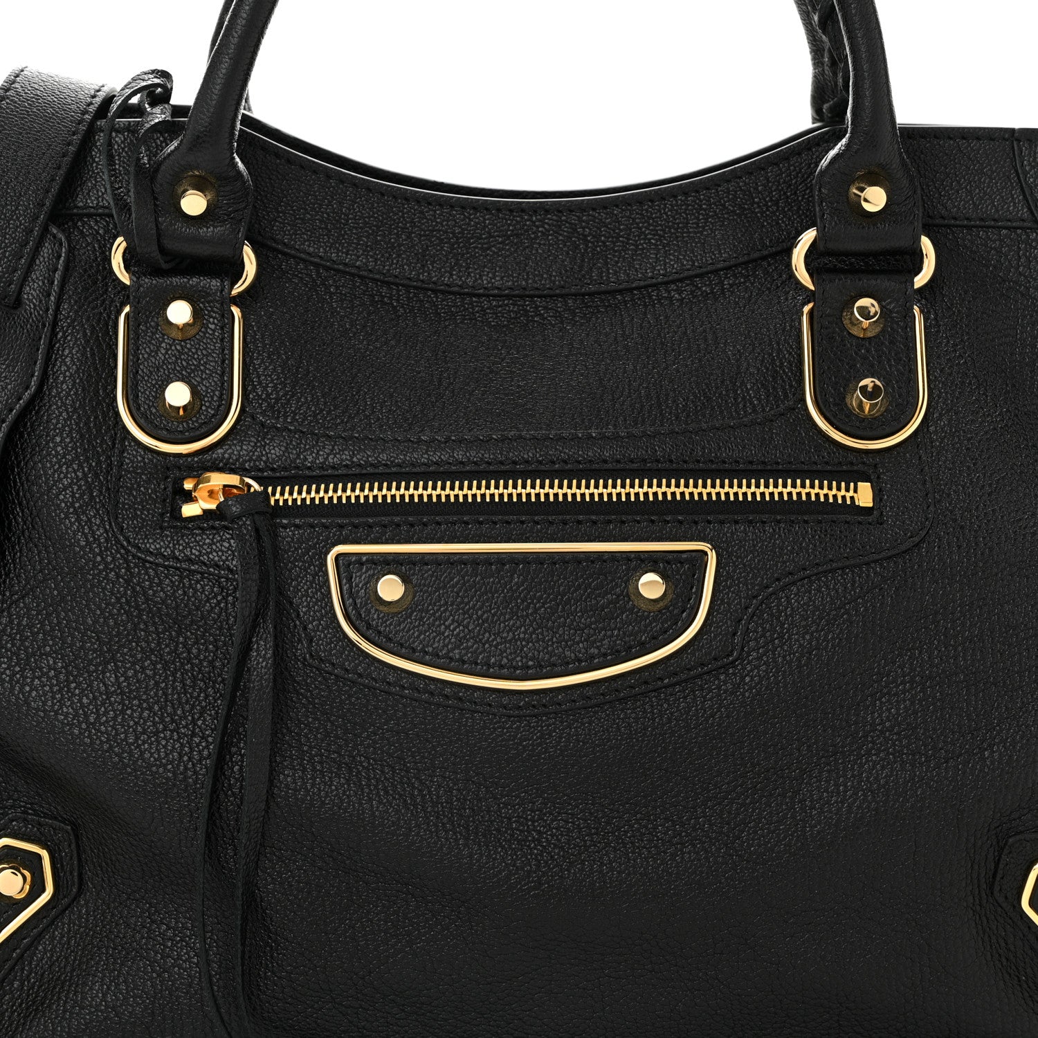Balenciaga Chevre Gold Metallic Edge Hardware City Black 9 of 11