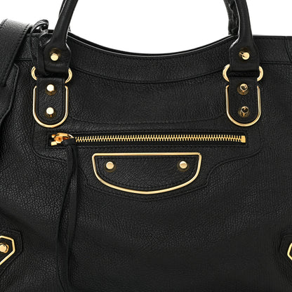 Balenciaga Chevre Gold Metallic Edge Hardware City Black 9 of 11