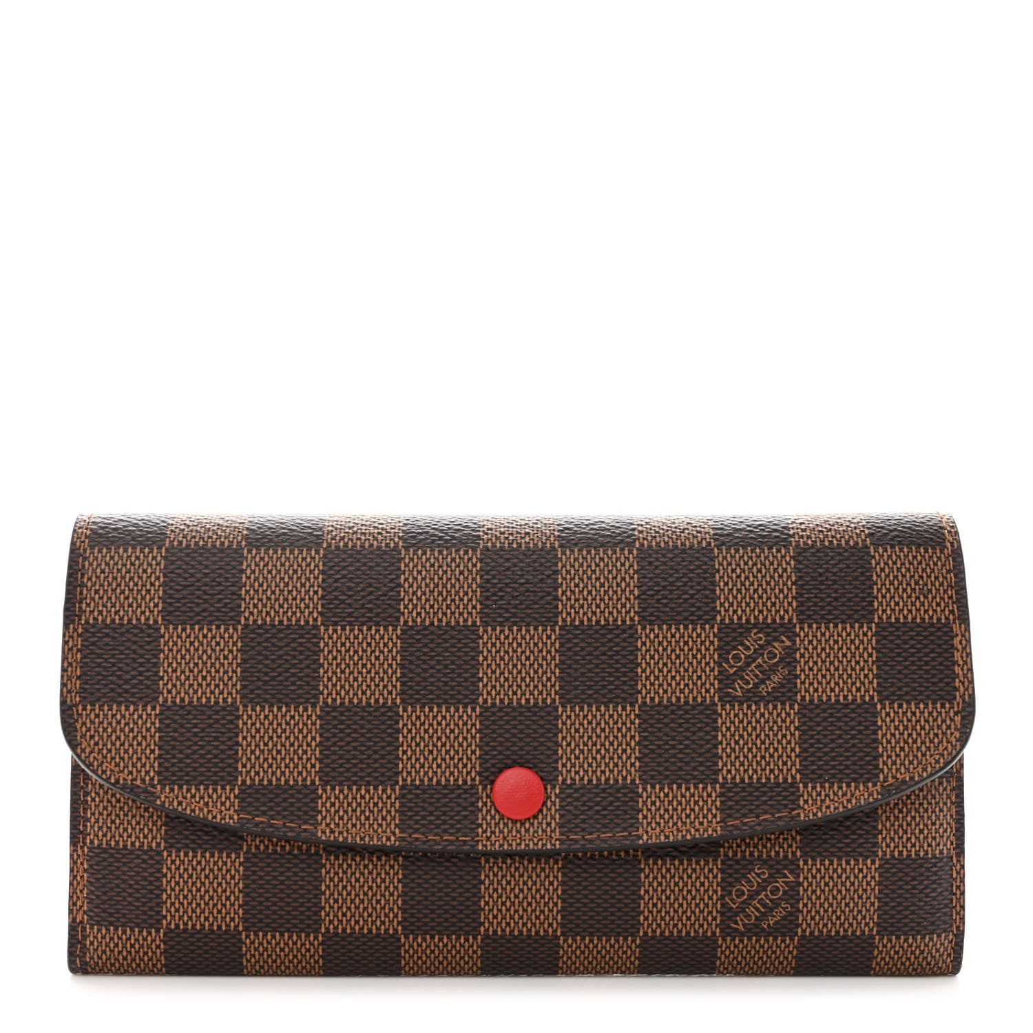 Louis Vuitton Damier Ebene Emilie Wallet Red 1 of 9