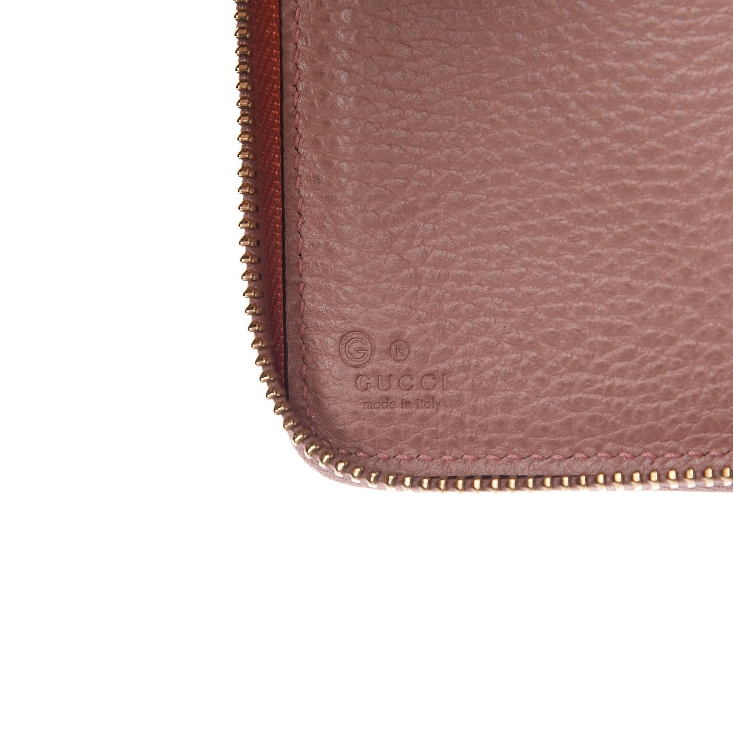 Monogram Dollar Calfskin Zip Around Compact Wallet Beige Ebony Soft Pink