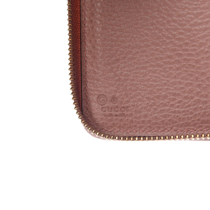 Gucci Monogram Dollar Calfskin Zip Around Compact Wallet Beige Ebony Soft Pink 6 of 10