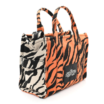 Marc Jacobs Cotton Canvas Zebra Tiger Print Medium The Traveler Tote Bag 3 of 12